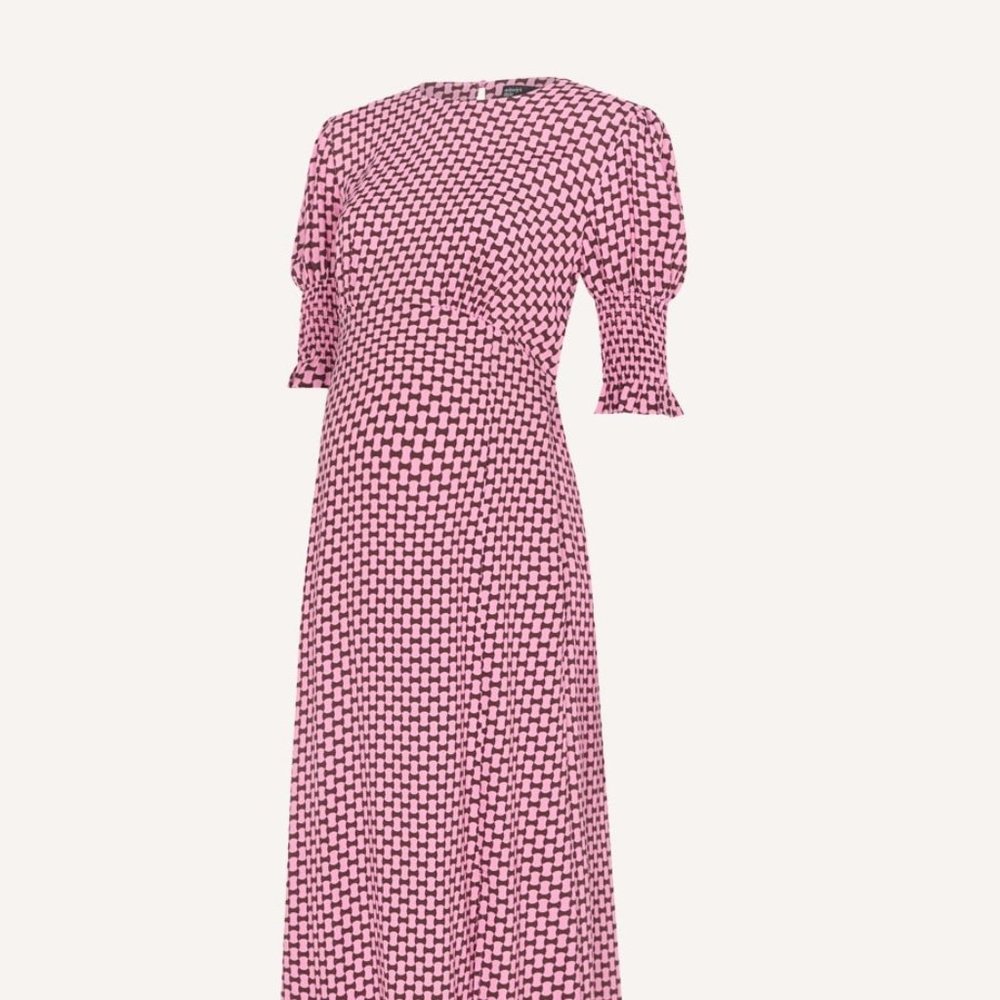 Nobody's Child Maternity Pink Geo Print Luna Midi Dress